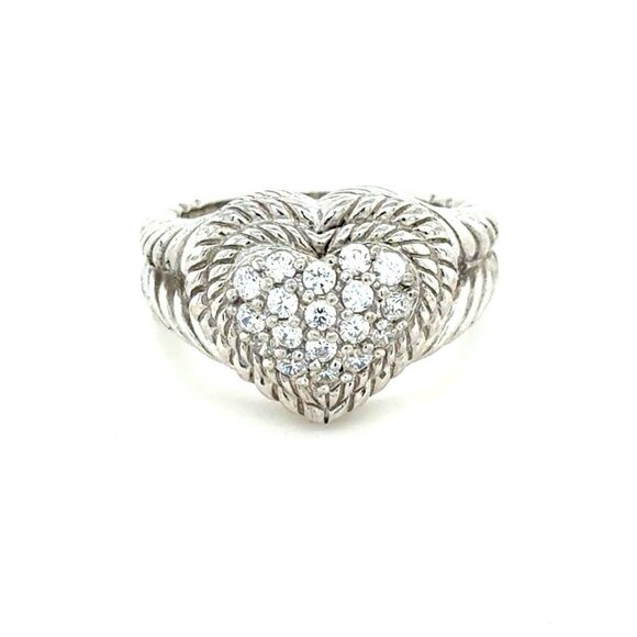 Judith Ripka Pave Cz Heart Ring - Picture 1 of 10